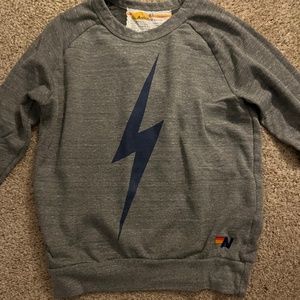 Aviator Nation Navy Lightning Bolt Crewneck XS